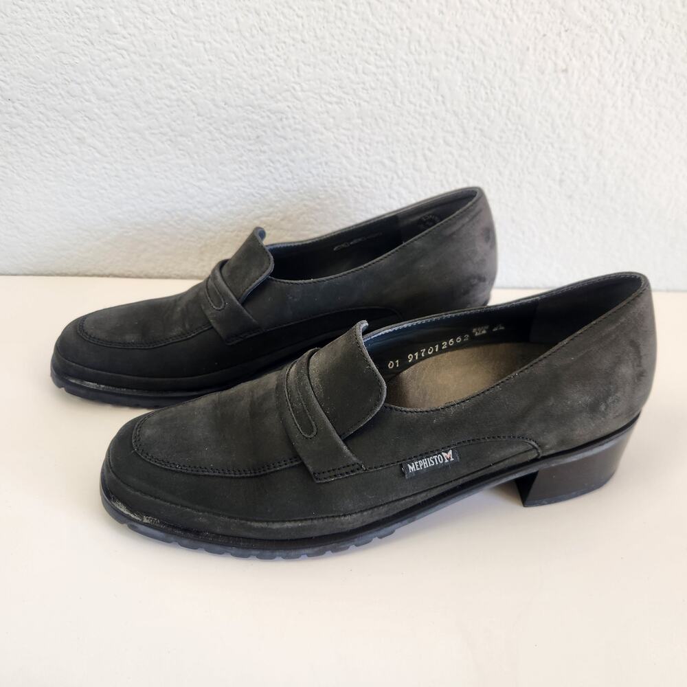 Mephisto Romula Suede Loafers Dark Gray Size 8.5M
